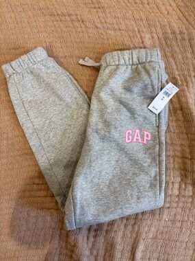GAP Light Gray Joggers with Pink Logo